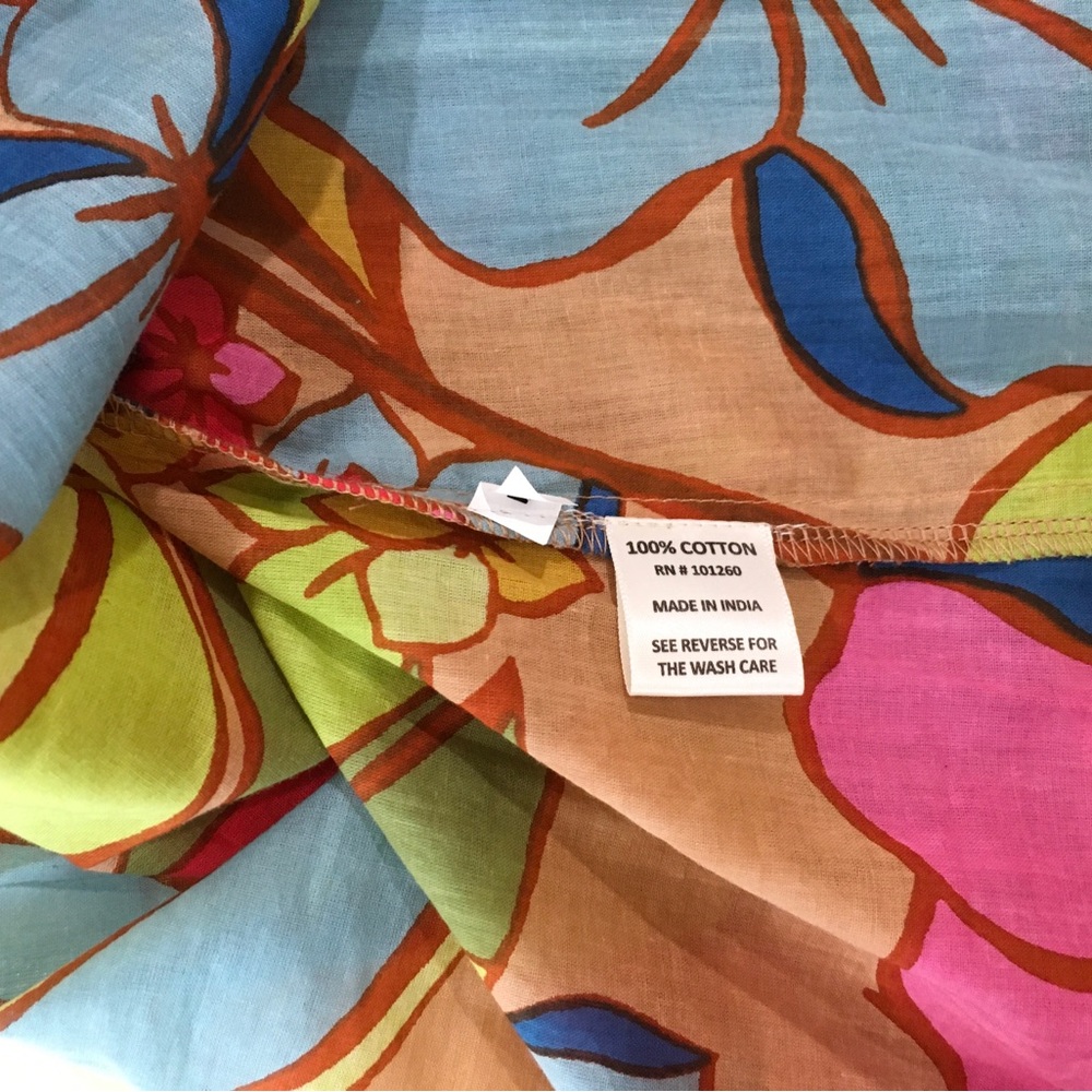 NWT True Destinations Tropical Floral Button Up Shirt Blouse Hi-Low Womens Small - Picture 3 of 6